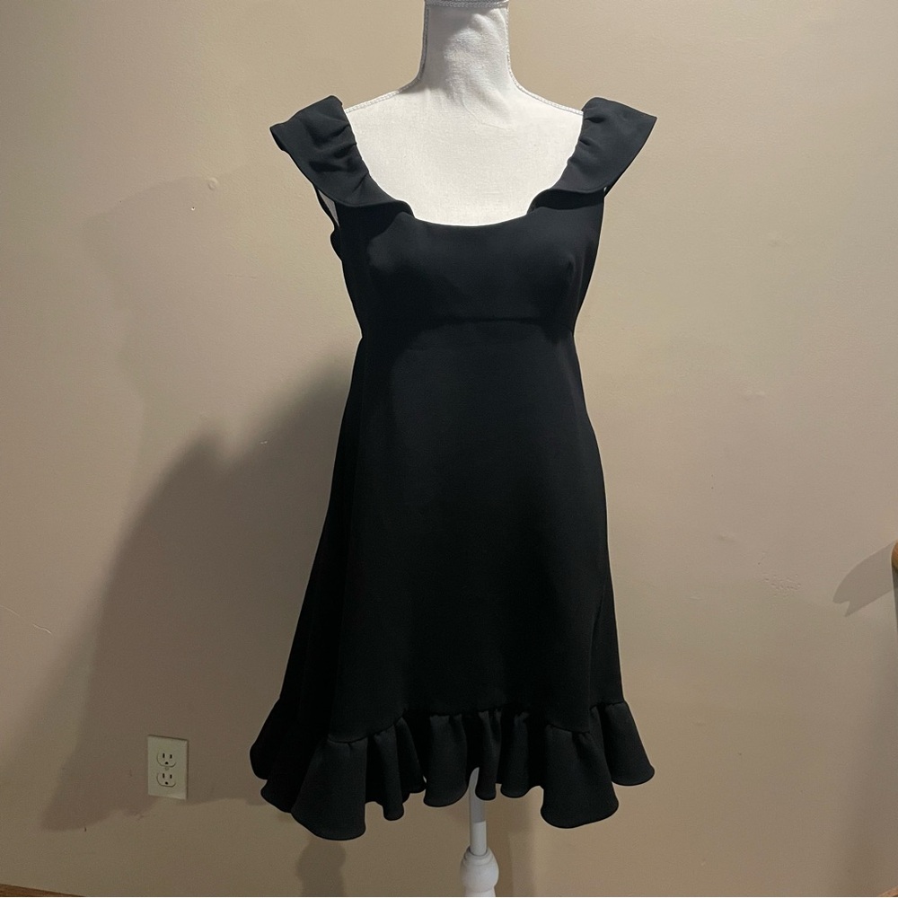 MILLY Black Ruffle Dress sz 4